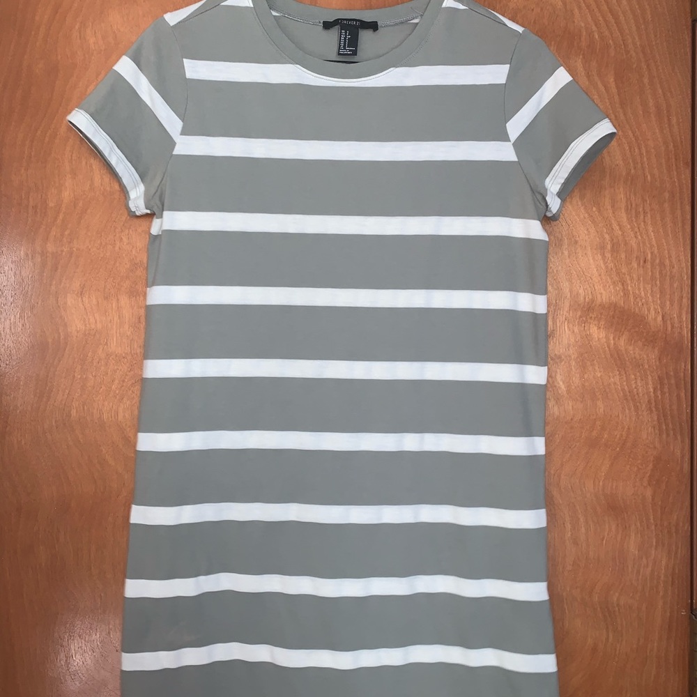 Olive Green Striped T Shirt Dress Size S Forever21
